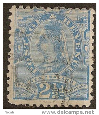 NZ 1882 2 1/2d Blue QV SG 197 U YX69 - Used Stamps