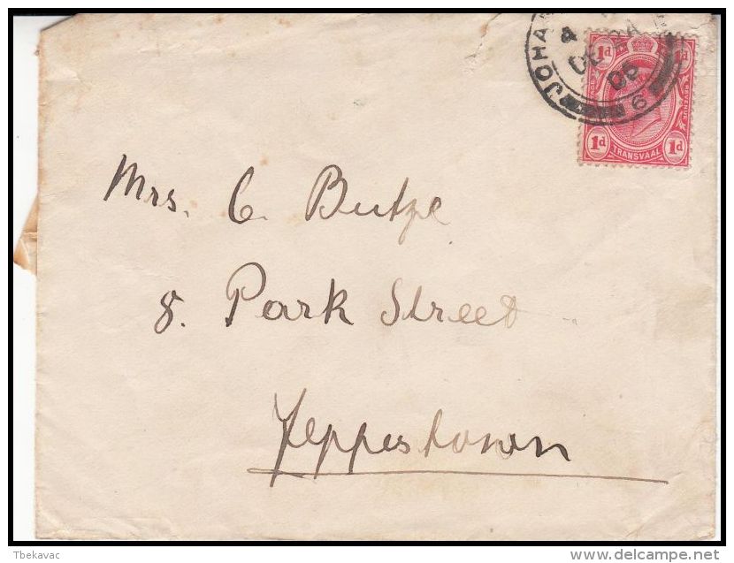 Great Britain Transvaal 1906, Cover W./  Postmark Johannesburg - Transvaal (1870-1909)