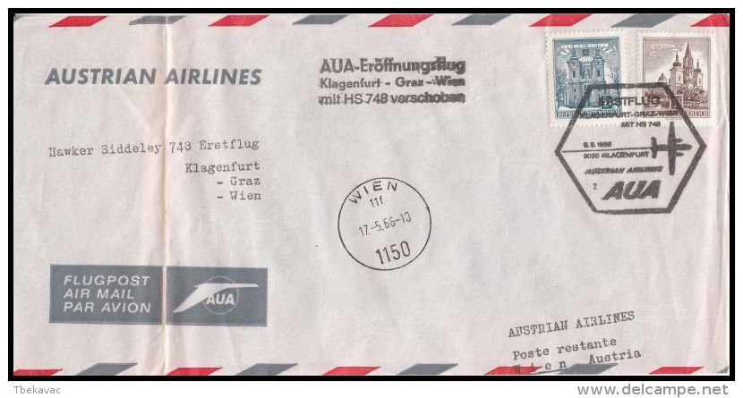 Austria 1966, Airmail Cover Klagenfurt To Wien - Autres & Non Classés