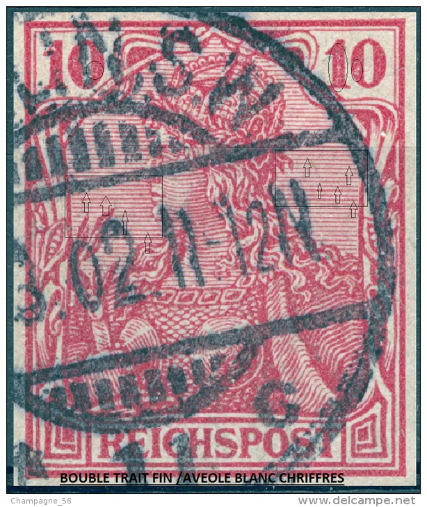 VARIÉTÉS  1900  N° 54 REICHSPOST  3 . 02 . 11 OBLITÉRÉ YVERT TELLIER 0.80 € - Plaatfouten & Curiosa