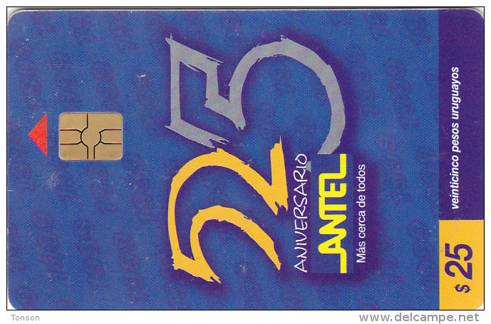 Uruguay TC 066a, 25o. Aniversario De A.n.tel., 2 Scans. - Uruguay