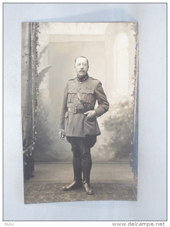 Carte Photo. Studio. Militaria. Militaire. Officier.  29/1/17. - Krieg, Militär