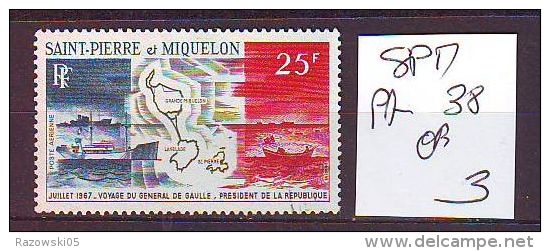 FRANCE. TIMBRE. DOM TOM. SAINT PIERRE MIQUELON. PA. POSTE AERIENNE. N° 38 - Oblitérés