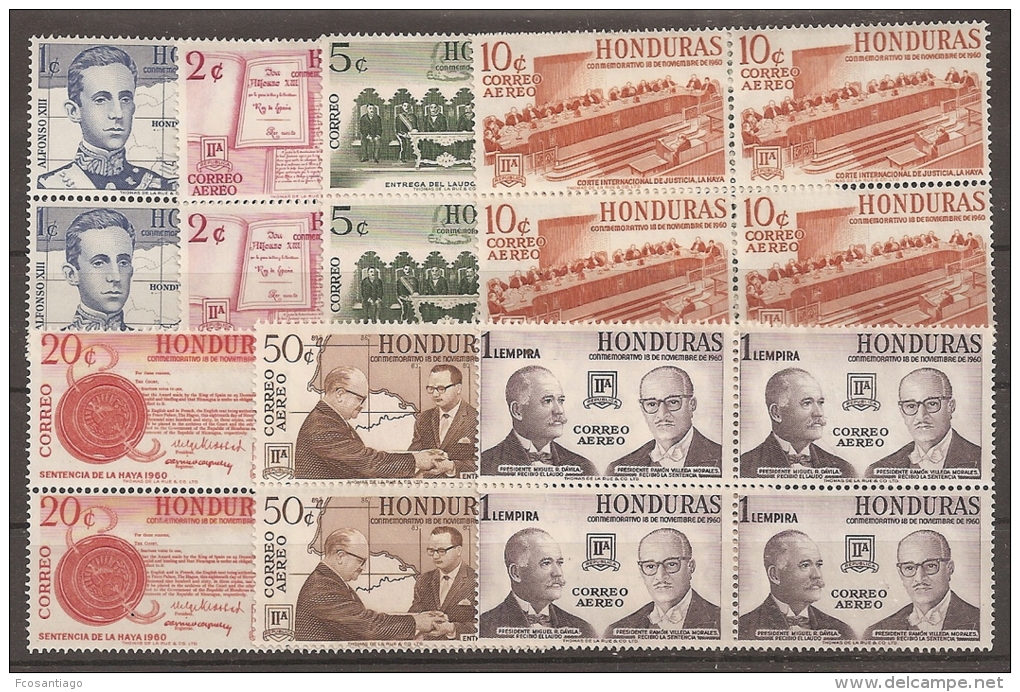 HONDURAS 1961 - Yvert #A286/92 - Mint No Gum (*) Bloque De 4 - Honduras