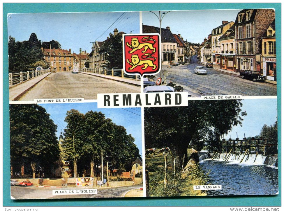 61 -  REMALARD   CARTE MULTIVUES  - 2 Scans -   1982 - Bon - Remalard