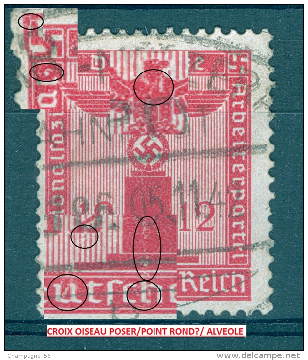 VARIÉTÉS 1938 N° 111 SERVICE IIIe REICH 05.11.42 OBLITÉRÉ YVERT TELLIER 2.00 € - Plaatfouten & Curiosa