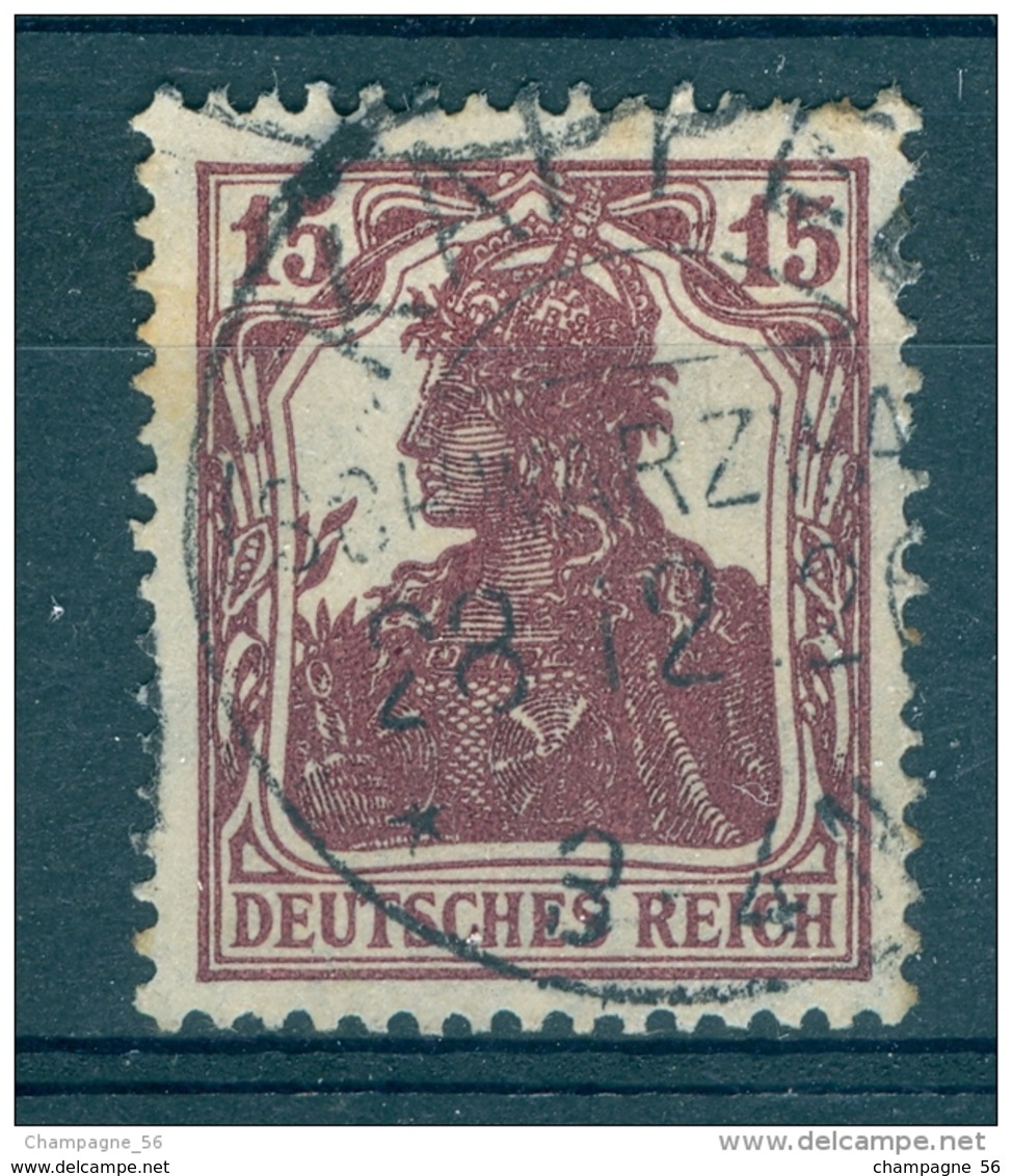 VARIÉTÉS  1916 / 1919  N° 100  DEUTSCHES REICH 15 DOS CHARNIÈRES OBLITÉRÉ 28.12.2? KAPPEN SCHWARZWA YVERT TELLIER 4.00 € - Plaatfouten & Curiosa