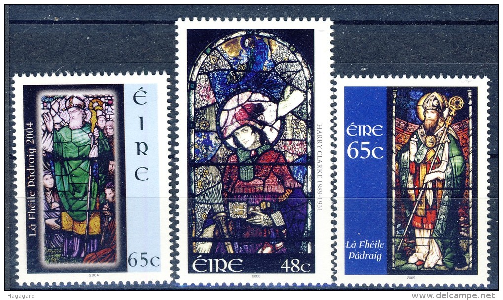 ##Ireland 2004-06. Glass Paintings. Michel 1567, 1629, 1699. MNH(**) - Ungebraucht