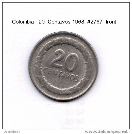 COLOMBIA    20  CENTAVOS  1968  (KM # 227) - Kolumbien