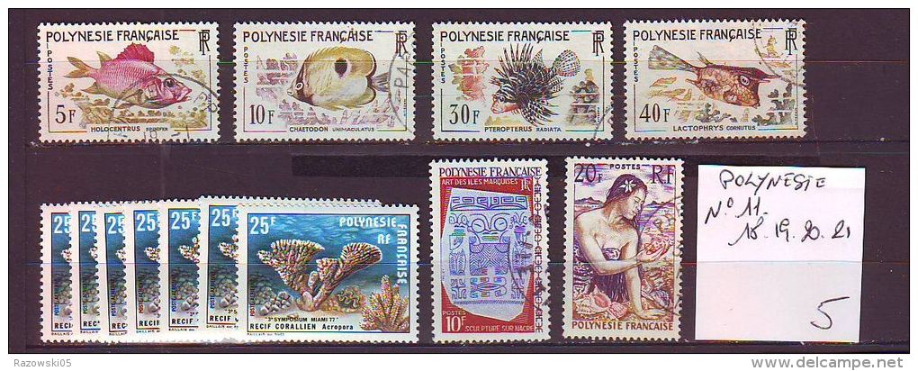 FRANCE. TIMBRE. COLONIE. DOM TOM. POLYNESIE. DOM TOM. N° 11. 18. 19. 20. 21. - Used Stamps