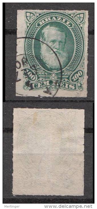 Brazil 1877 Dom Pedro 100R TAUBATE Postmark - Used Stamps