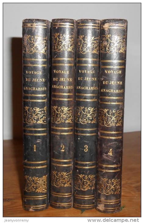 Voyage Du Jeune Anacharsis En Grèce. Par L'Abbé Barthélémy. 4 Volumes. 1838. - 1801-1900