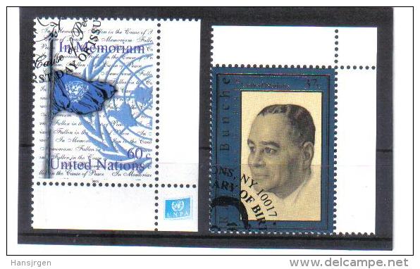 ESS570  UNO NEW YORK 2003  MICHL 931 + 940 ECKRAND Used / Gestempelt - Used Stamps