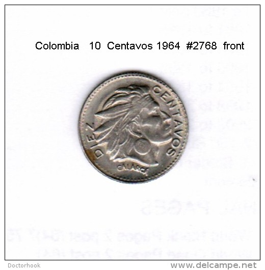 COLOMBIA    10  CENTAVOS  1968  (KM # 212.2) - Kolumbien