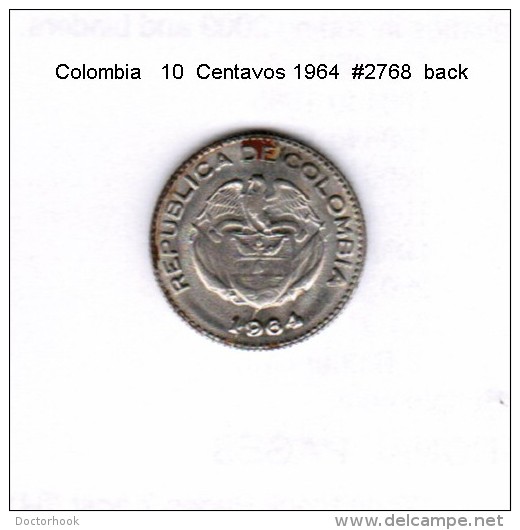 COLOMBIA    10  CENTAVOS  1968  (KM # 212.2) - Colombia