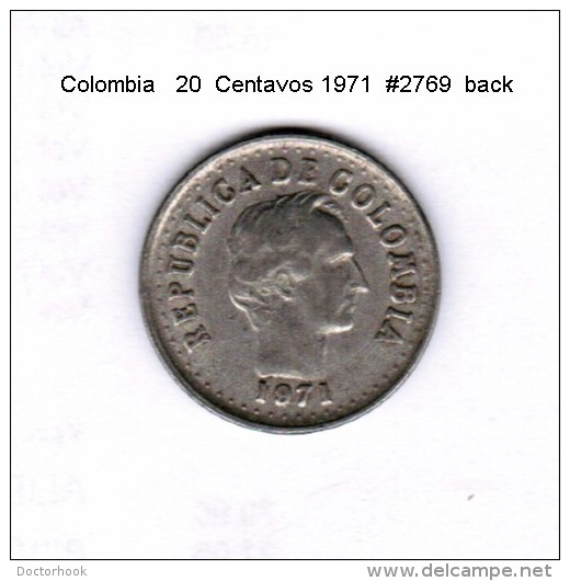 COLOMBIA    20  CENTAVOS  1971  (KM # 246.1) - Kolumbien