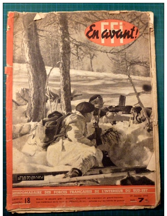 En Avant! FFI - N°18 Janvier 1945 - Hebdo Des Forces Françaises De L´interieur Du Sud-est - Original - Autres & Non Classés