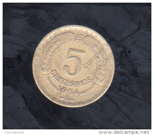 REPUBLICA DE CHILE   5 CENTIMO   1964 USADA - Cile