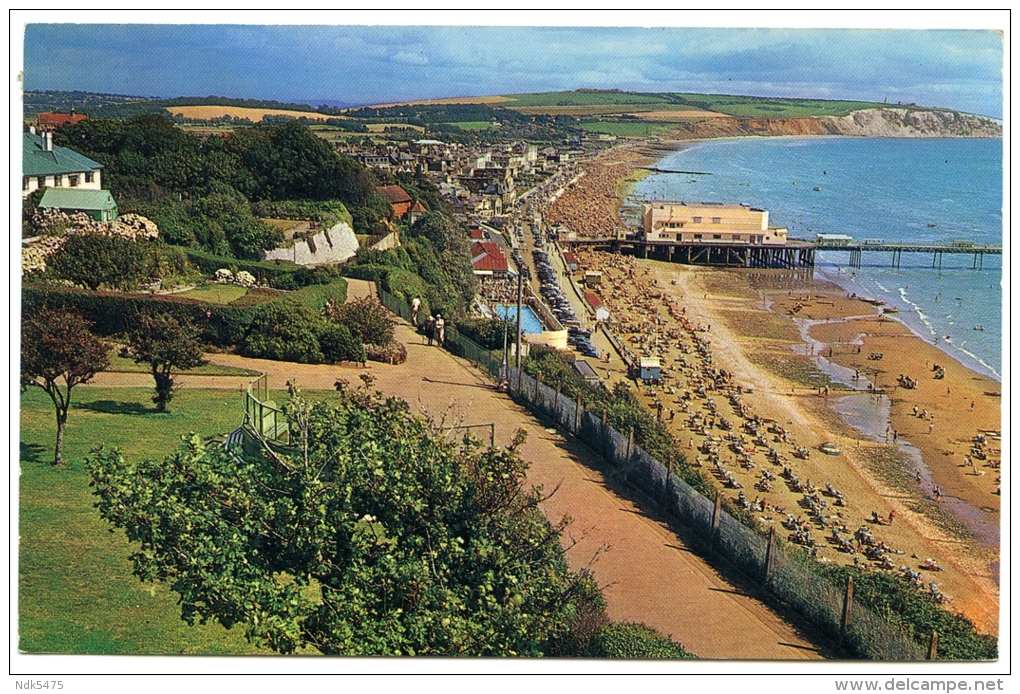 ISLE OF WIGHT : THE SANDOWN BAY FROM THE CLIFF PATH / ADDRESS - WATFORD, CARPENDERS PARK, ROMILLY DRIVE (STURGESS) - Sandown