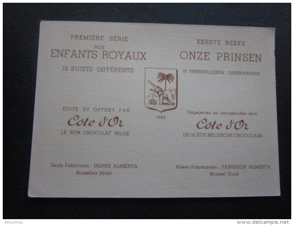 Noël 1937 Prins Albert Château Royal De Laeken Chromo -image:Chocolat Belge Côte-d'Or:série Enfants Royaux De Belgique - Côte D'Or