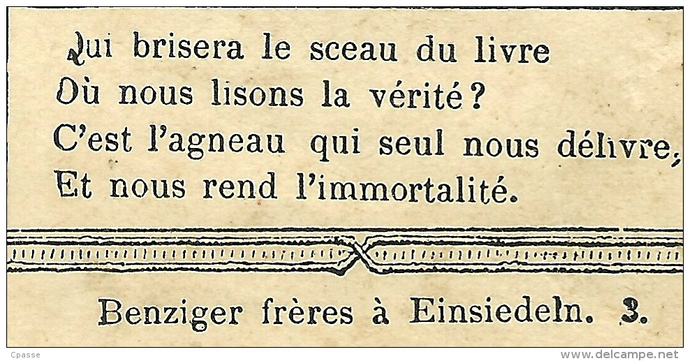 Image Pieuse "Qui Brisera Le Sceau Du Livre Où Nous Lisons La Vérité..." ° Benziger Frères à EINSIEDELN Suisse - Images Religieuses