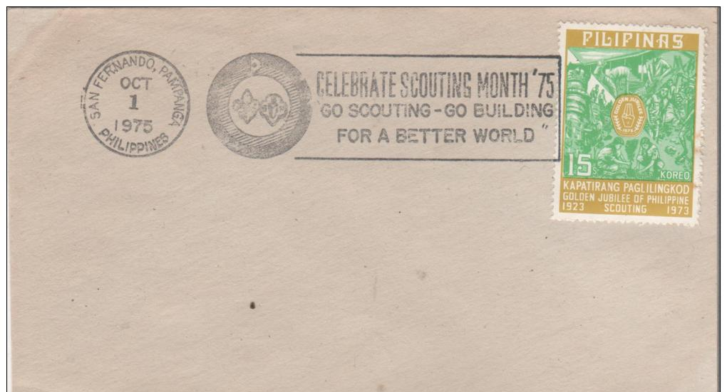 PHILIPPINES  SAN FERNANDO  Scouting Month 75  Go Scouting  Go Building  For A Better World  1/10/75 - Autres & Non Classés