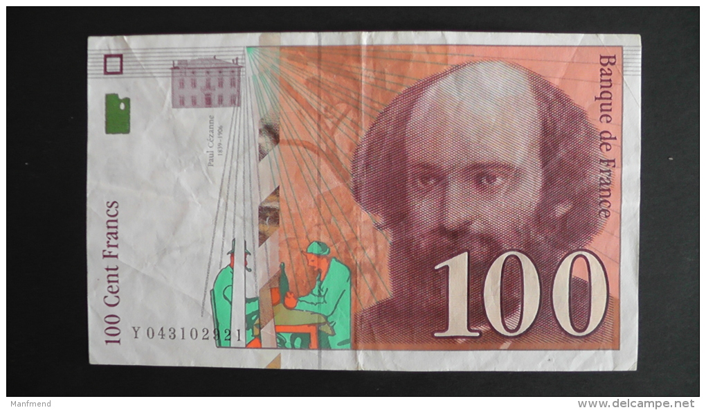 France - 100 Francs - 1998 - P 158a - VF - Look Scan - 100 F 1997-1998 ''Cézanne''