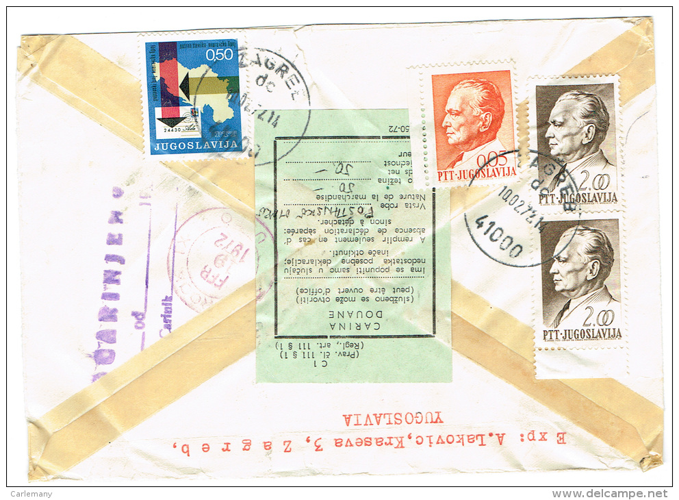 Enveloppe-YUGOSLAVIA -USA 1972 - Otros & Sin Clasificación