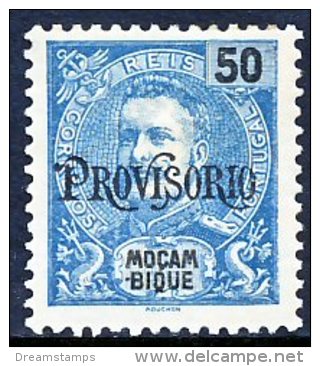!										■■■■■ds■■ Mozambique 1902 AF#92* Overprint Provisorio 50 Réis (x3958) - Mosambik