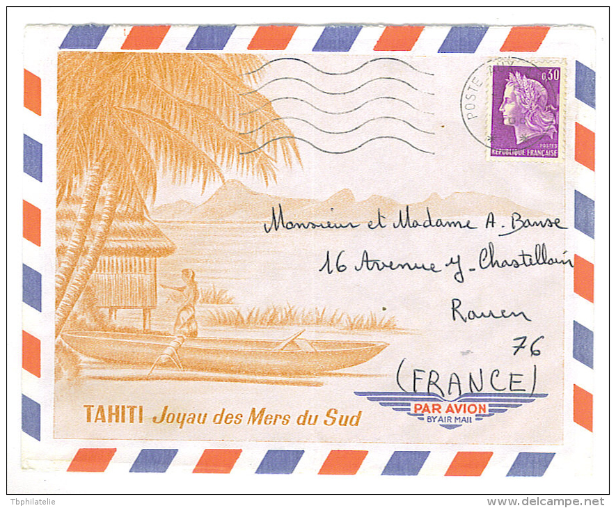 VEND LETTRE DE TAHITI AVEC OBLITERATION " POSTE AUX ARMEES " !!!! - Tahiti