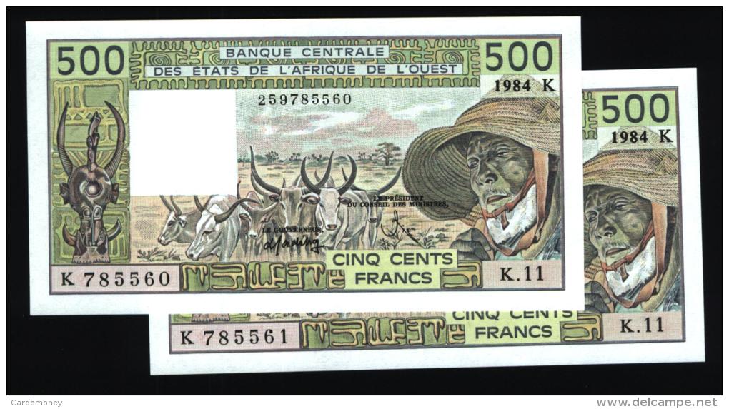 500 Francs SENEGAL 1984 NEUF - UNC - Suite De 2 Billets - Sénégal