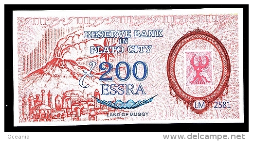 Land Of Muggy 200 Essra Red Numbered Banknote - Other & Unclassified