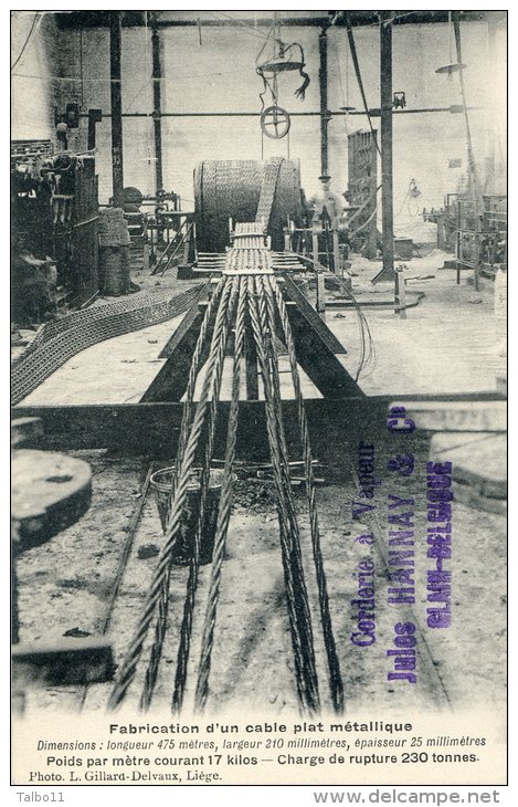 GLAIN - Corderie à Vapeur - Jules HANNAY - Fabrication D'un Cable Plat Metallique - Autres & Non Classés