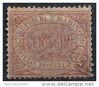 1894-99 SAN MARINO USATO CIFRA 2 CENT - RR11855 - Usados