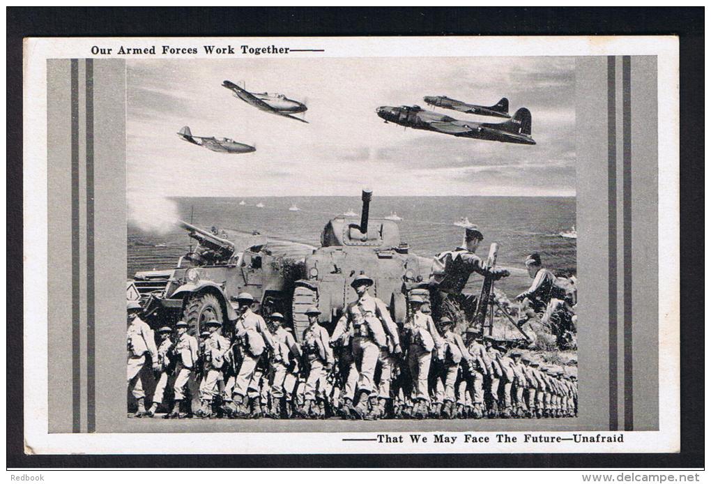 RB 947 - Military Patriotic Postcard - Our Armed Forces Work Together - USA - Patriotic