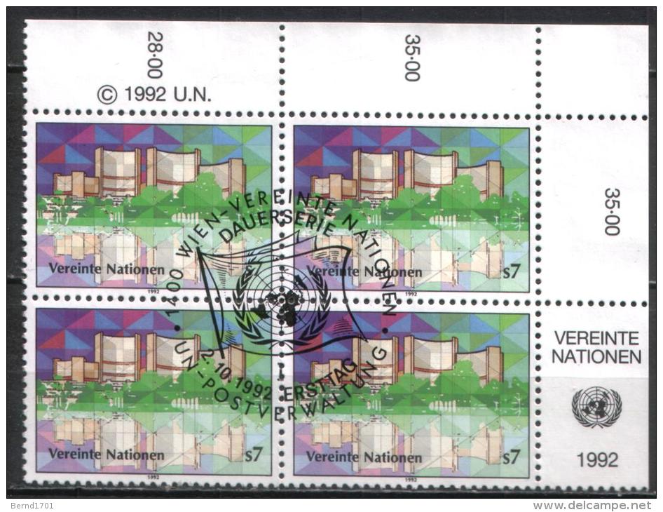 UN Wien - Mi-Nr 138 Viererblock Gestempelt / Bloc Of Four Used (n425) - Usados