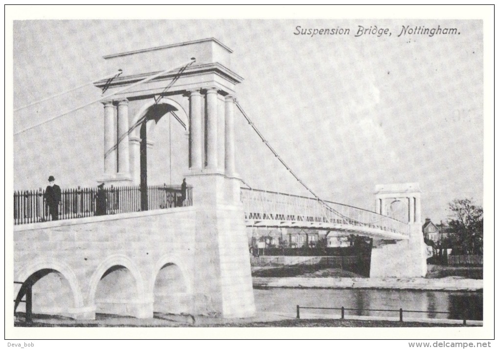 Postcard NOTTINGHAM Suspension Bridge 1912 River Trent Repro - Nottingham