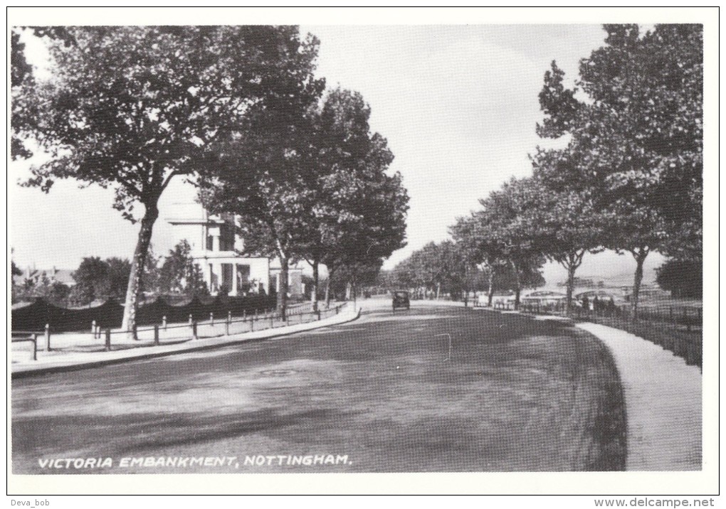 Postcard NOTTINGHAM Victoria Embankment 1930s Repro - Nottingham