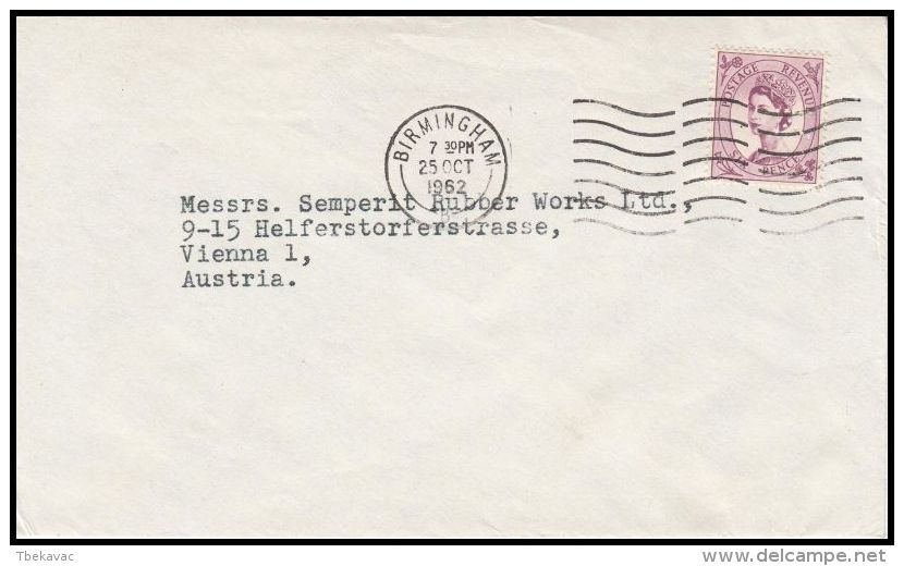 Great Britain 1962, Cover Birmingham To Wien - Lettres & Documents