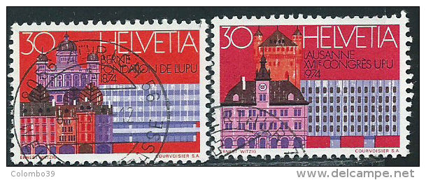 Svizzera 1974 Usato - Mi.1027/8  Yv.956/7  1dente Corto - Usati