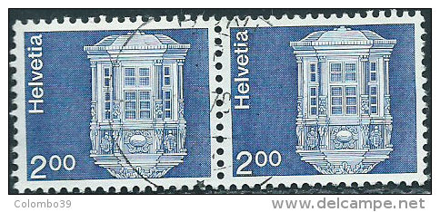 Svizzera 1974 Usato - Mi.1038w  Yv.971a  Coppia  Senza Fili Di Seta - Usati