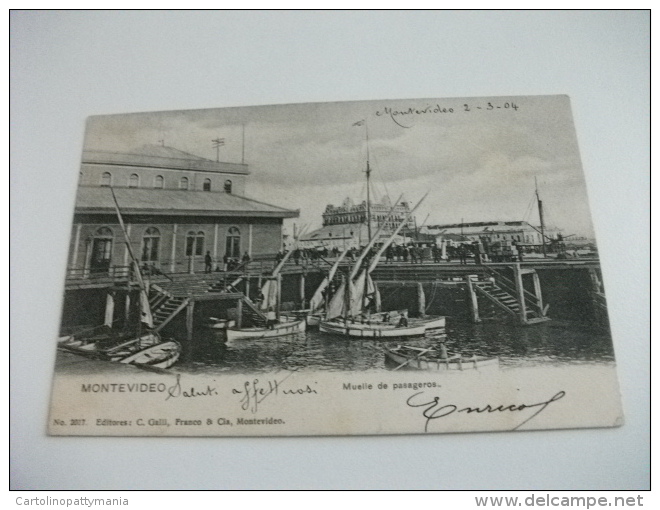 Montevideo Uruguay MUELLE DE PASSAGEROS  BARCHE A VELA 1904 - Uruguay