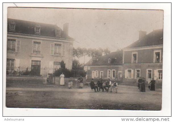 CARTE PHOTO  - JOUEURS DE CARTE DANS LA RUE -LA FRESNAYE S/ CHEDOUET OU SES ALENTOURS - La Fresnaye Sur Chédouet