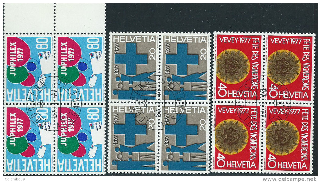 Svizzera 1977 Usato - Mi.1087/9  Yv.1021/3  Annullo1°Giorno  Bloc 4x - Usati