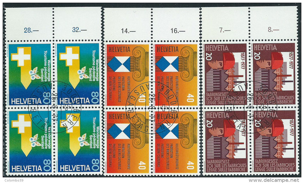 Svizzera 1977 Usato - Mi.1109/1  Yv.1030/2  Blocs 4x  Annullo1°Giorno - Gebraucht