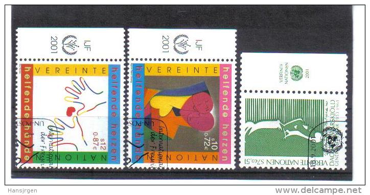 ESS530 UNO WIEN 2001  MICHL  331/32 + 341 Mit TABS  Used / Gestempelt - Used Stamps