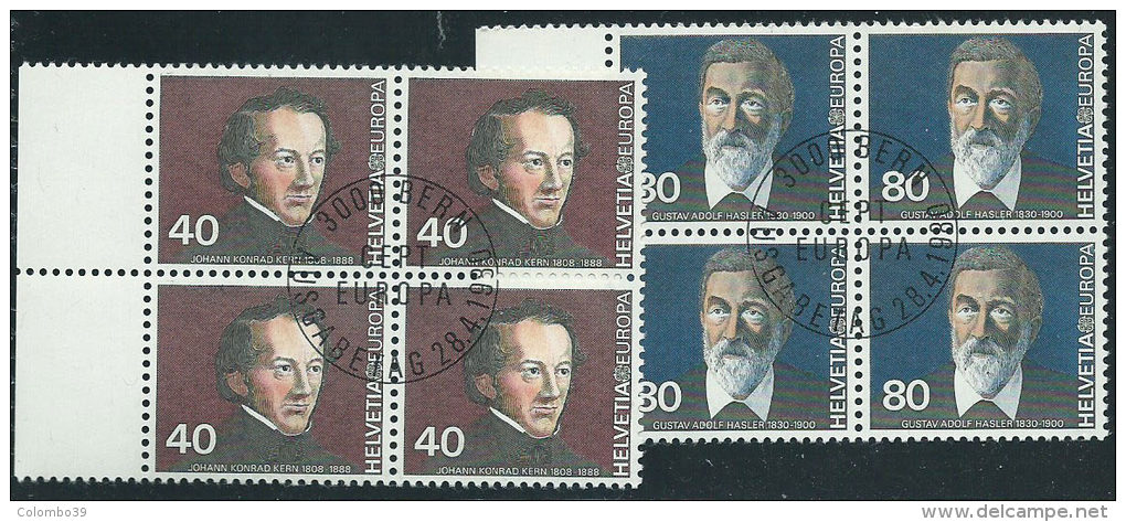 Svizzera 1980 Usato - Mi.1174/5  Yv.1104/5  Blocs 4x  Annullo1°Giorno - Gebraucht