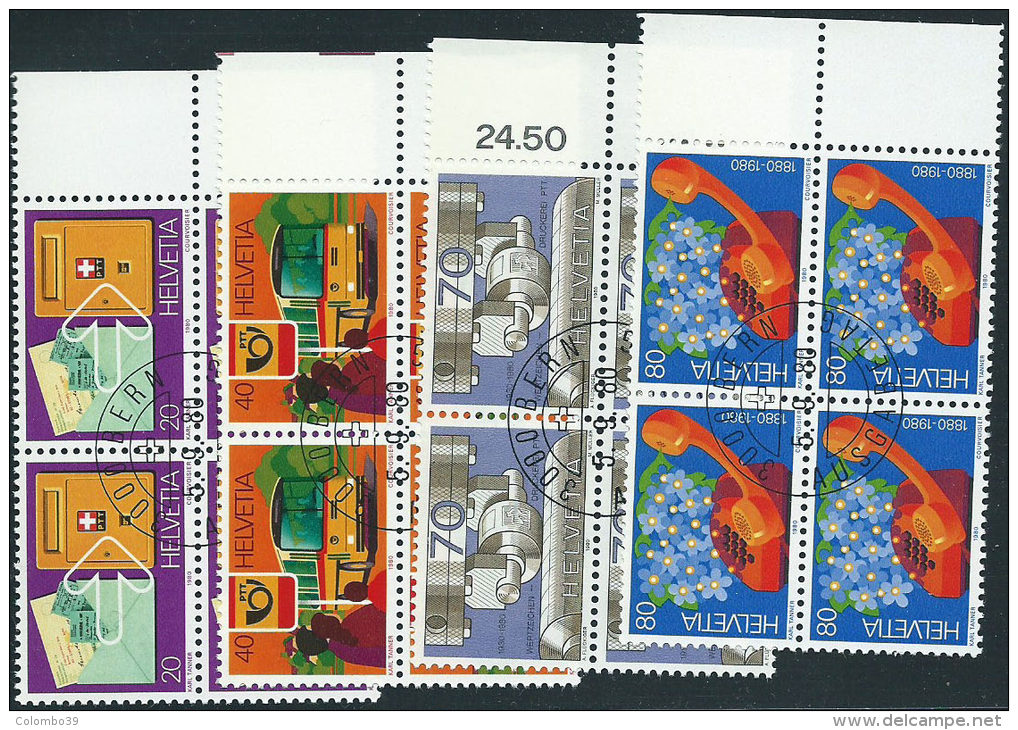 Svizzera 1980 Usato - Mi.1180/3  Yv.1110/3  Blocs 4x  Annullo1°Giorno - Usati