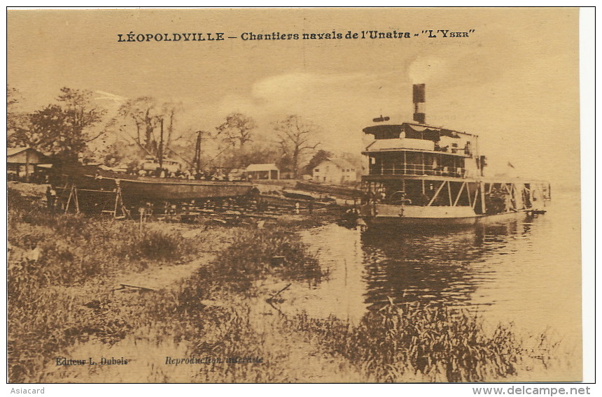 Leopoldville Chantiers Navals De L Unatra  Bateau " L' Yser " Edit Dubois Ship Building - Kinshasa - Léopoldville