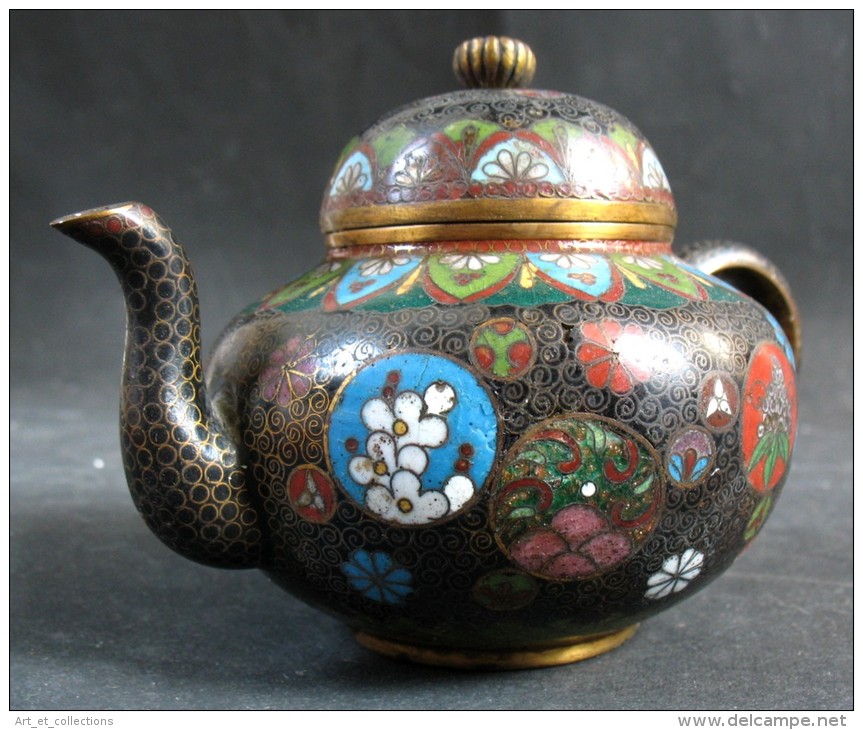 Intéressante Théière Chinoise En émaux Cloisonnés D’époque XIXè Siècle - Aziatische Kunst